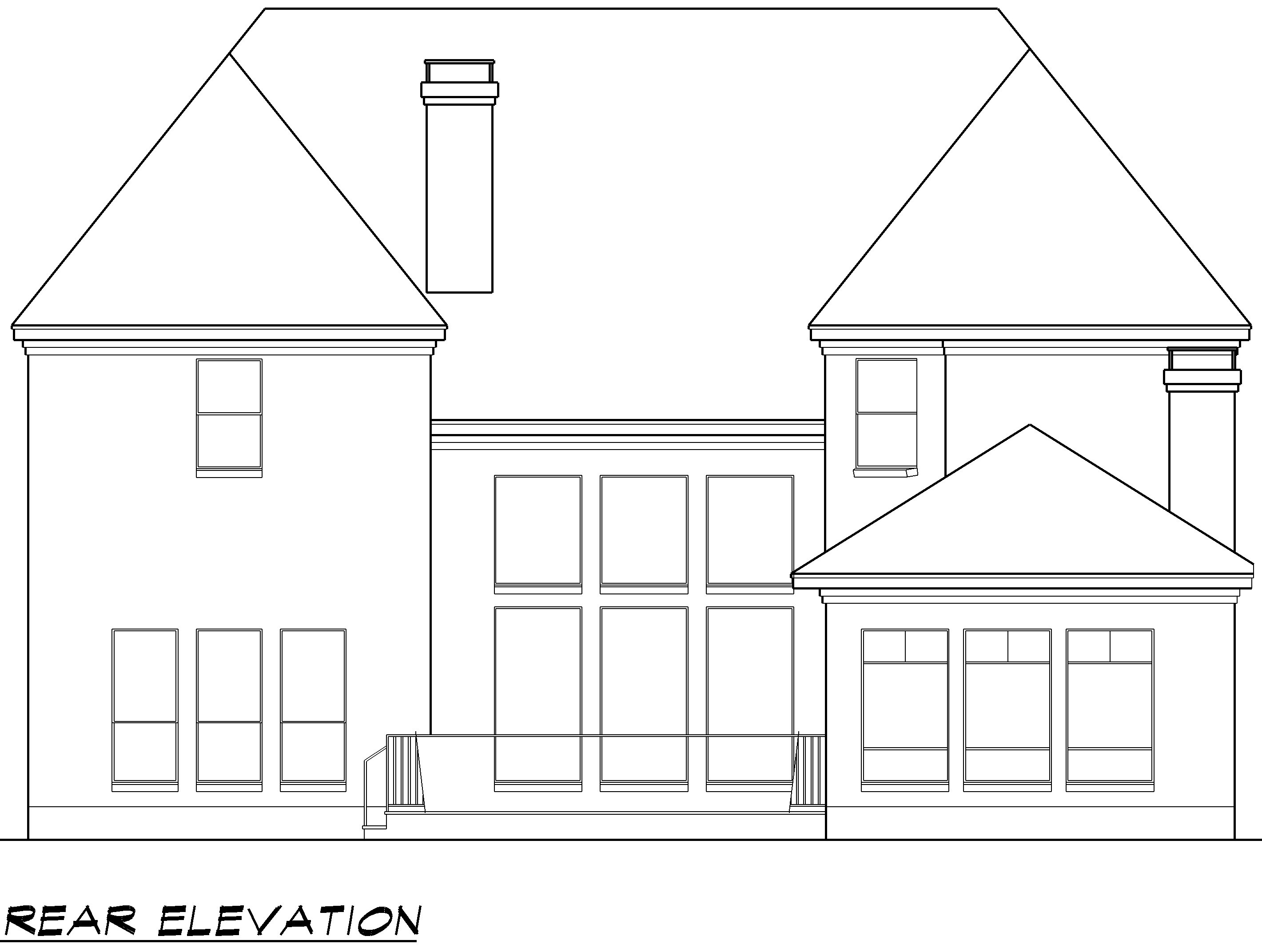 Home Plan Rear Elevation of this 4-Bedroom,5742 Sq Ft Plan -195-1015