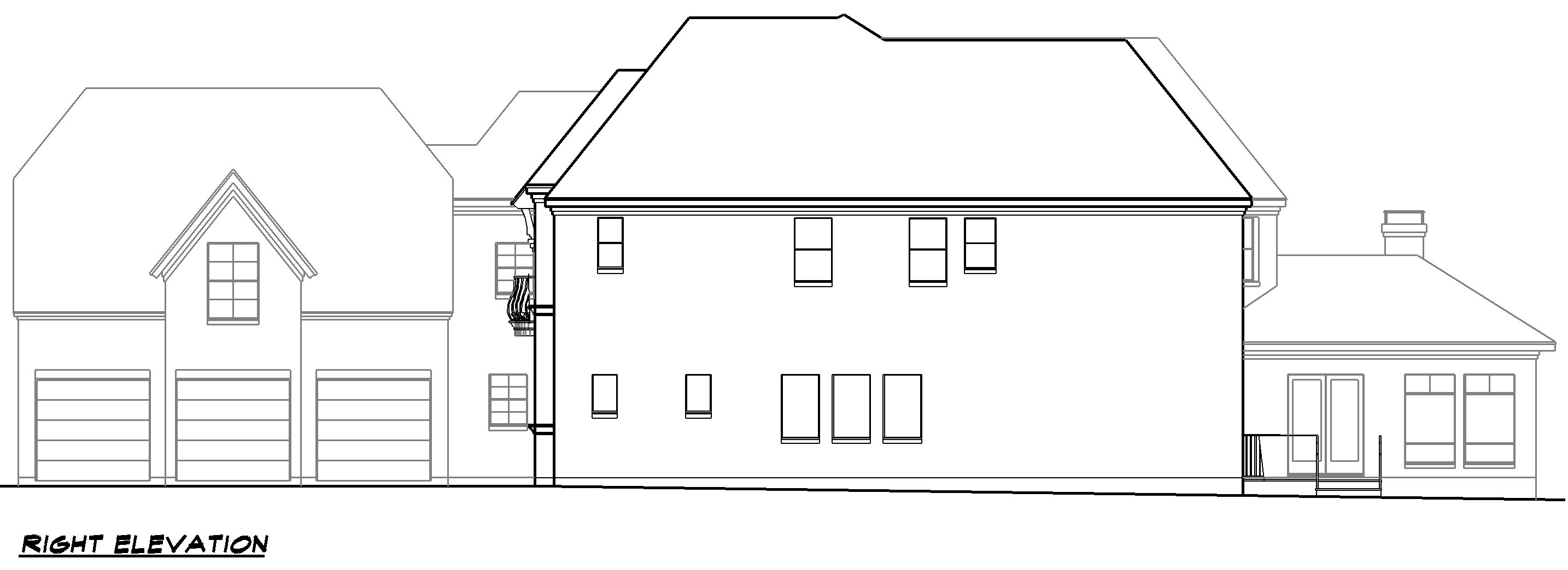 Home Plan Right Elevation of this 4-Bedroom,5742 Sq Ft Plan -195-1015