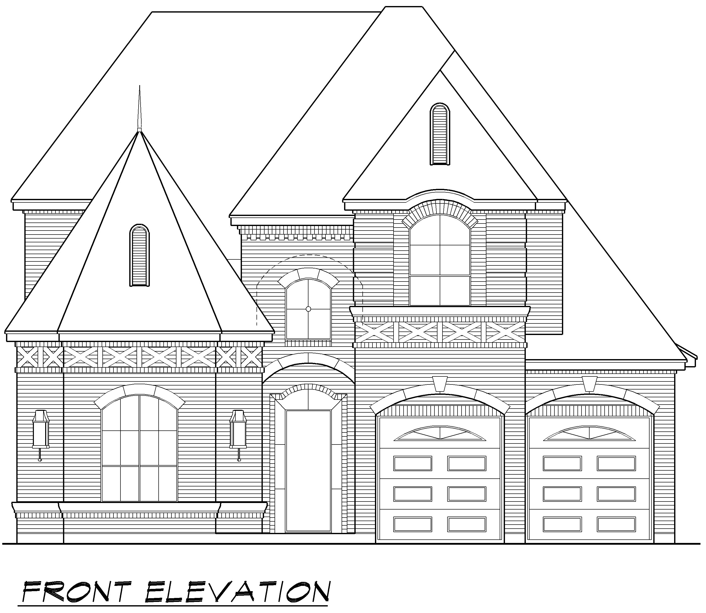 Home Plan Front Elevation of this 3-Bedroom,3666 Sq Ft Plan -195-1017