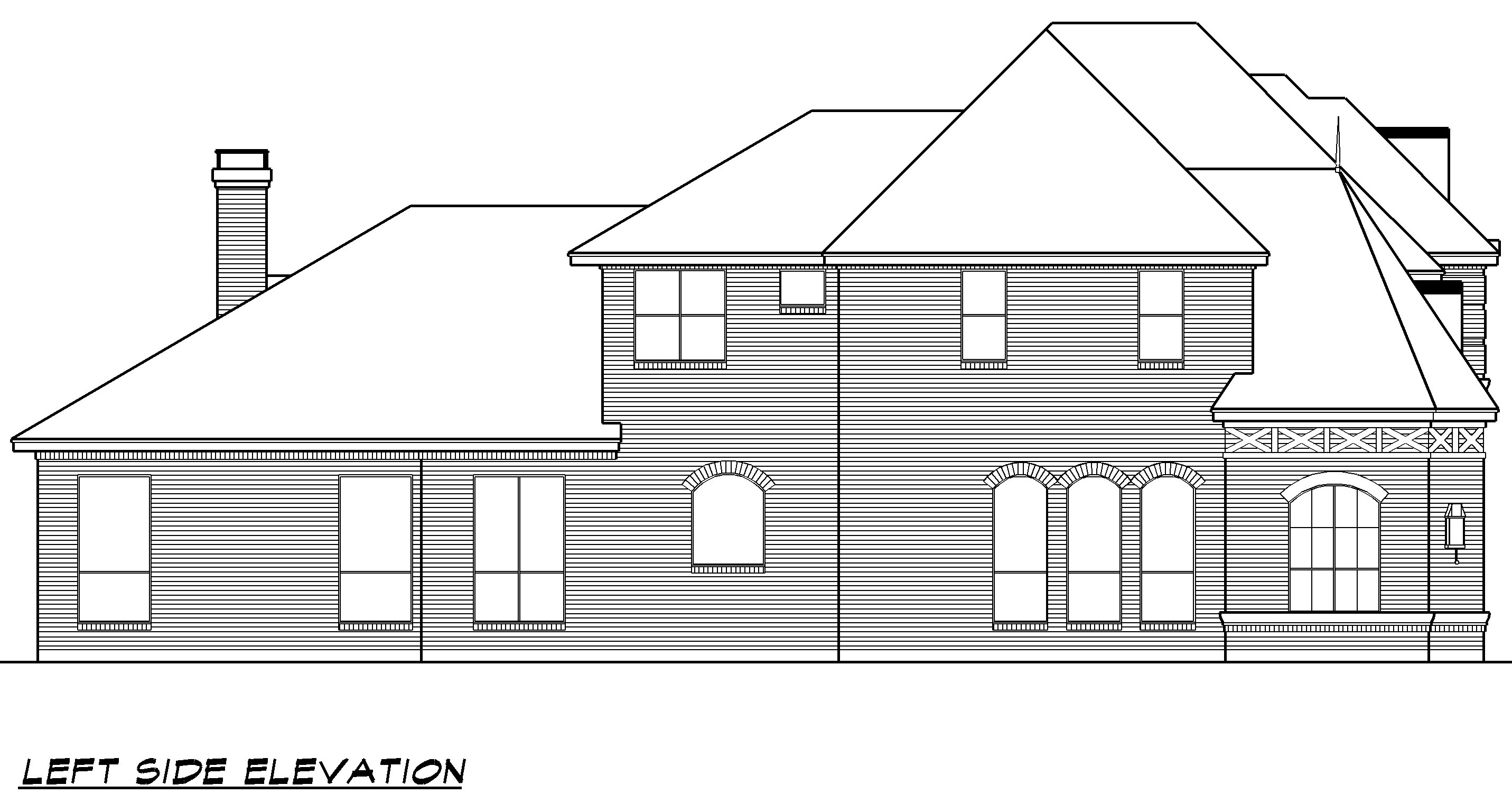 Home Plan Left Elevation of this 3-Bedroom,3666 Sq Ft Plan -195-1017