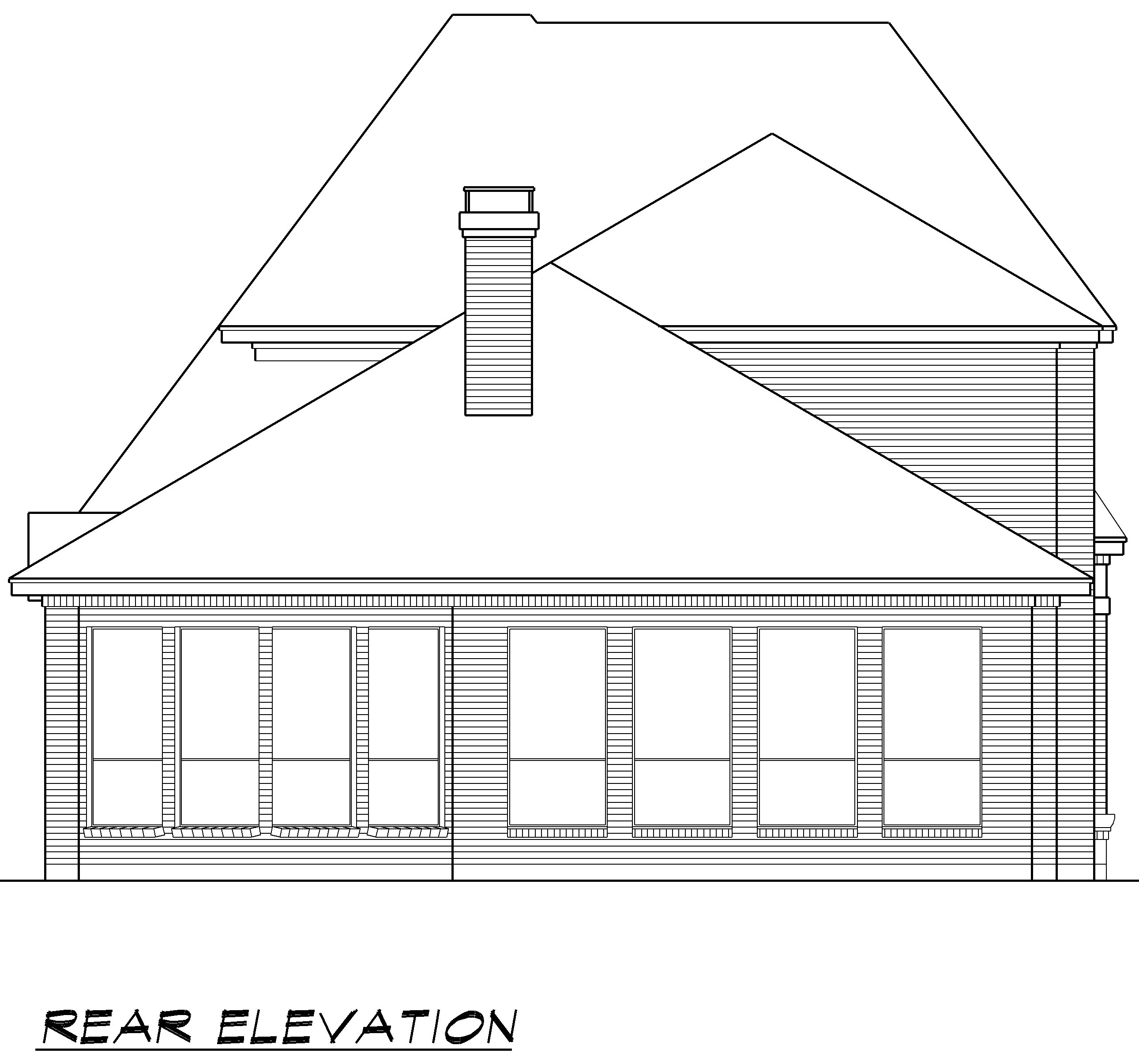 Home Plan Rear Elevation of this 3-Bedroom,3666 Sq Ft Plan -195-1017
