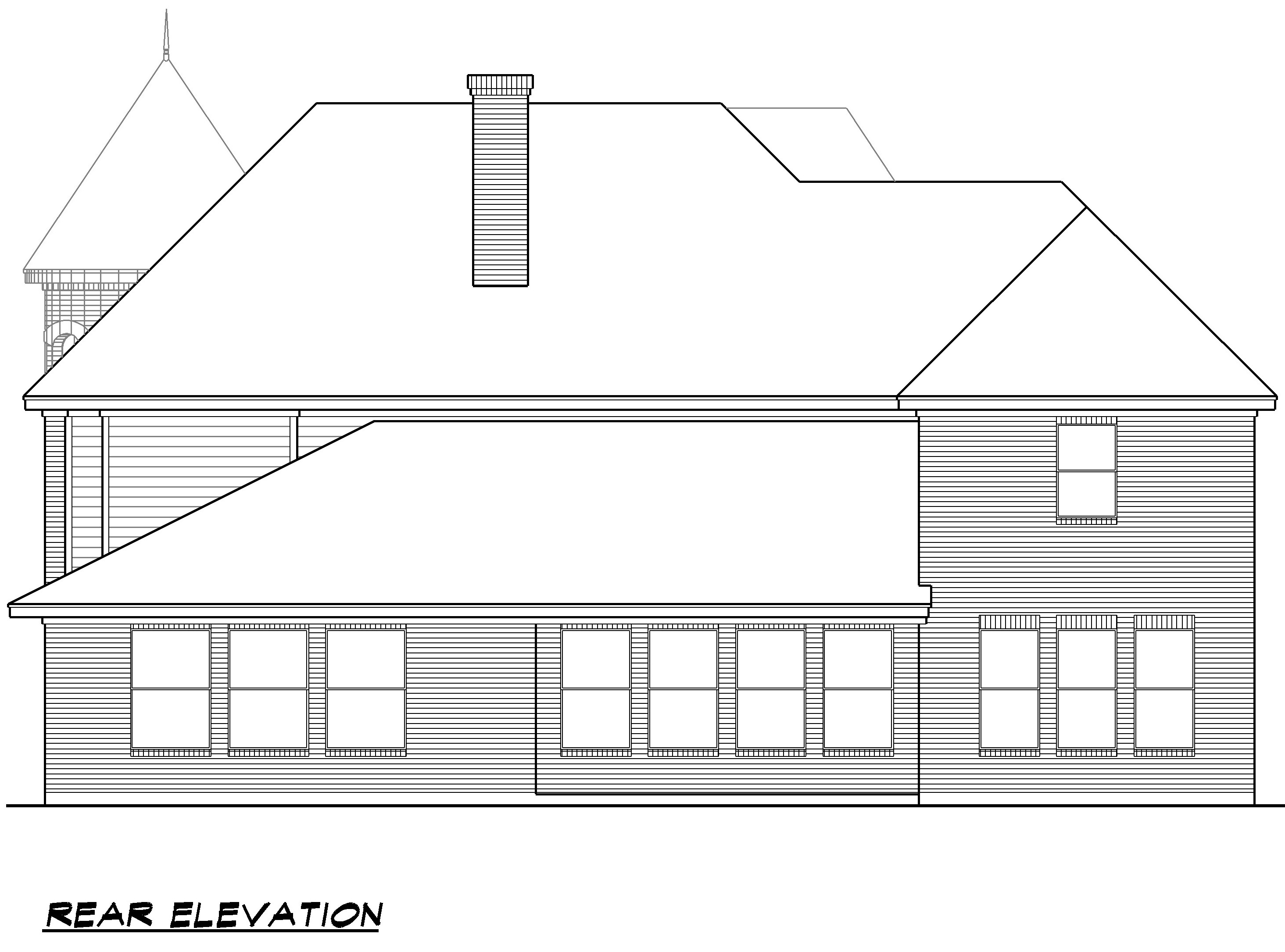 Home Plan Rear Elevation of this 4-Bedroom,4936 Sq Ft Plan -195-1020