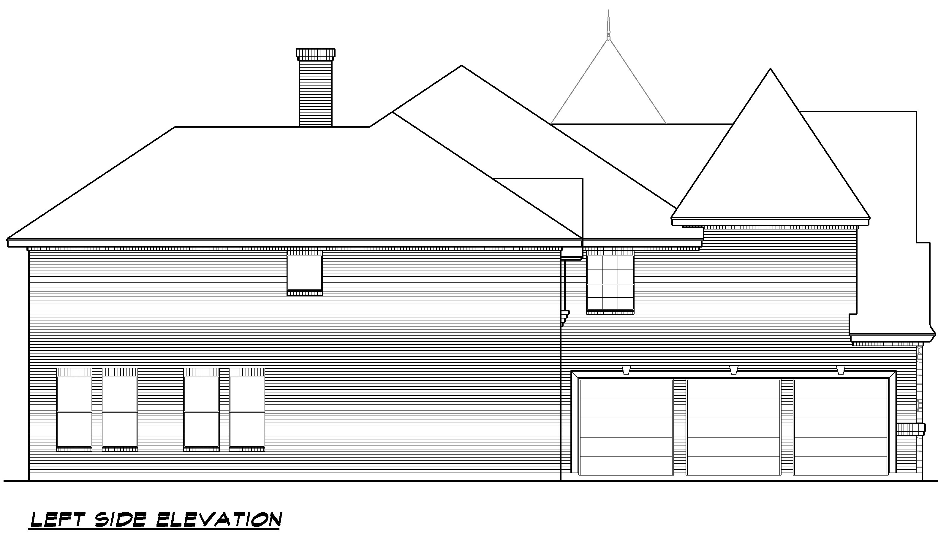 Home Plan Left Elevation of this 4-Bedroom,4936 Sq Ft Plan -195-1020