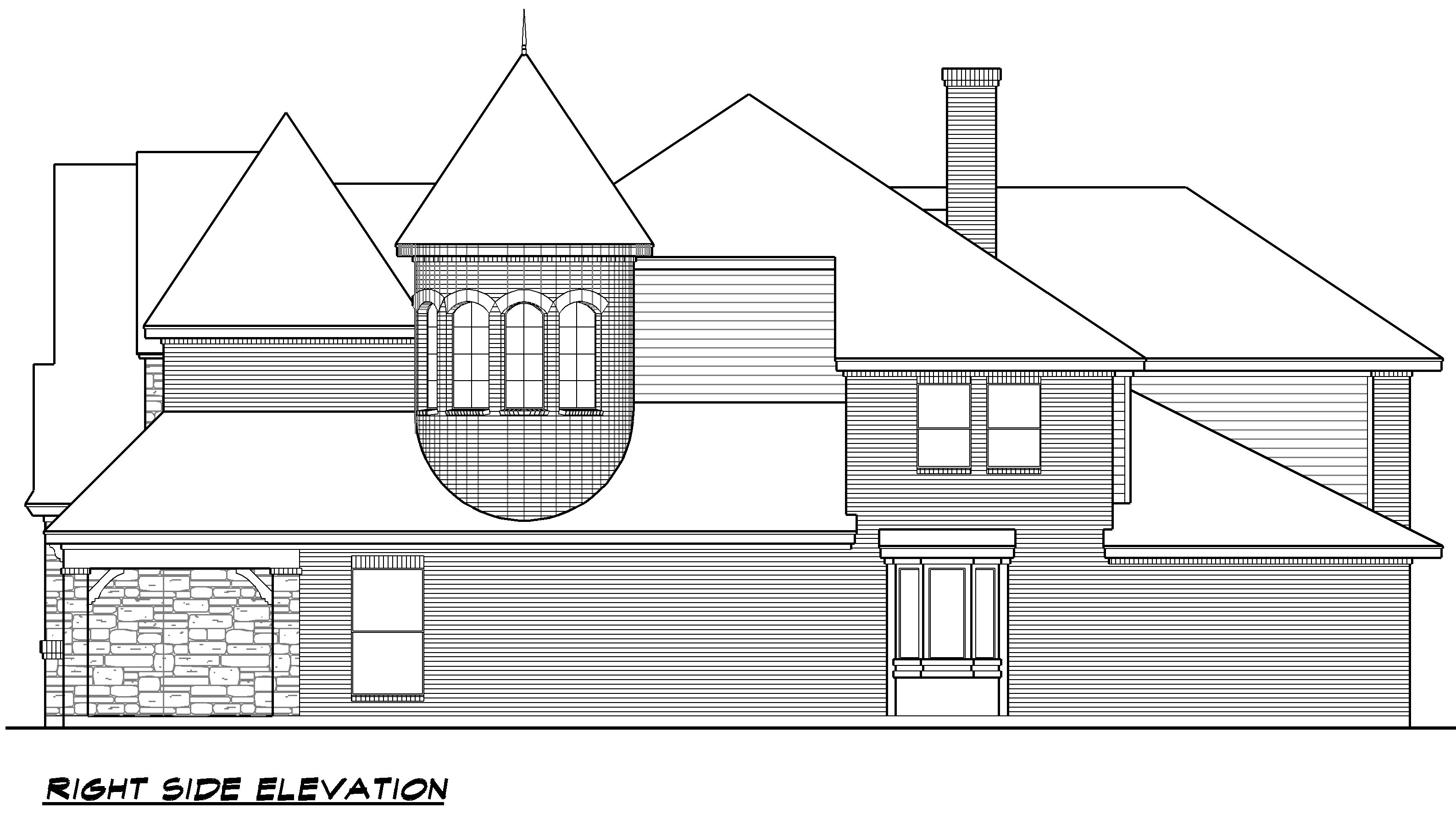 Home Plan Right Elevation of this 4-Bedroom,4936 Sq Ft Plan -195-1020