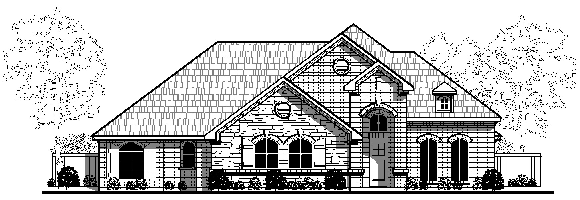 Front View of this 4-Bedroom, 2929 Sq Ft Plan - 195-1023