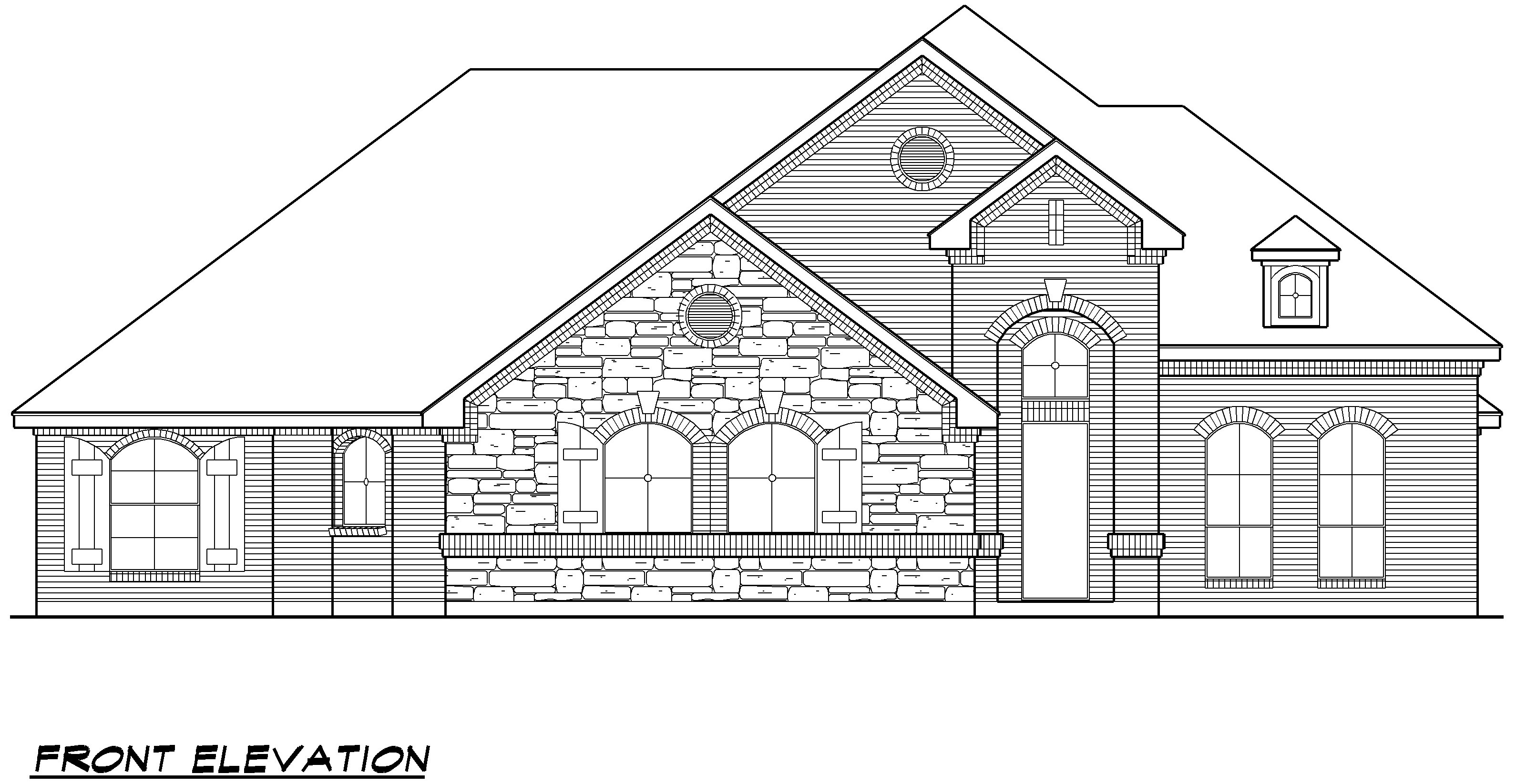 Home Plan Front Elevation of this 4-Bedroom,2929 Sq Ft Plan -195-1023