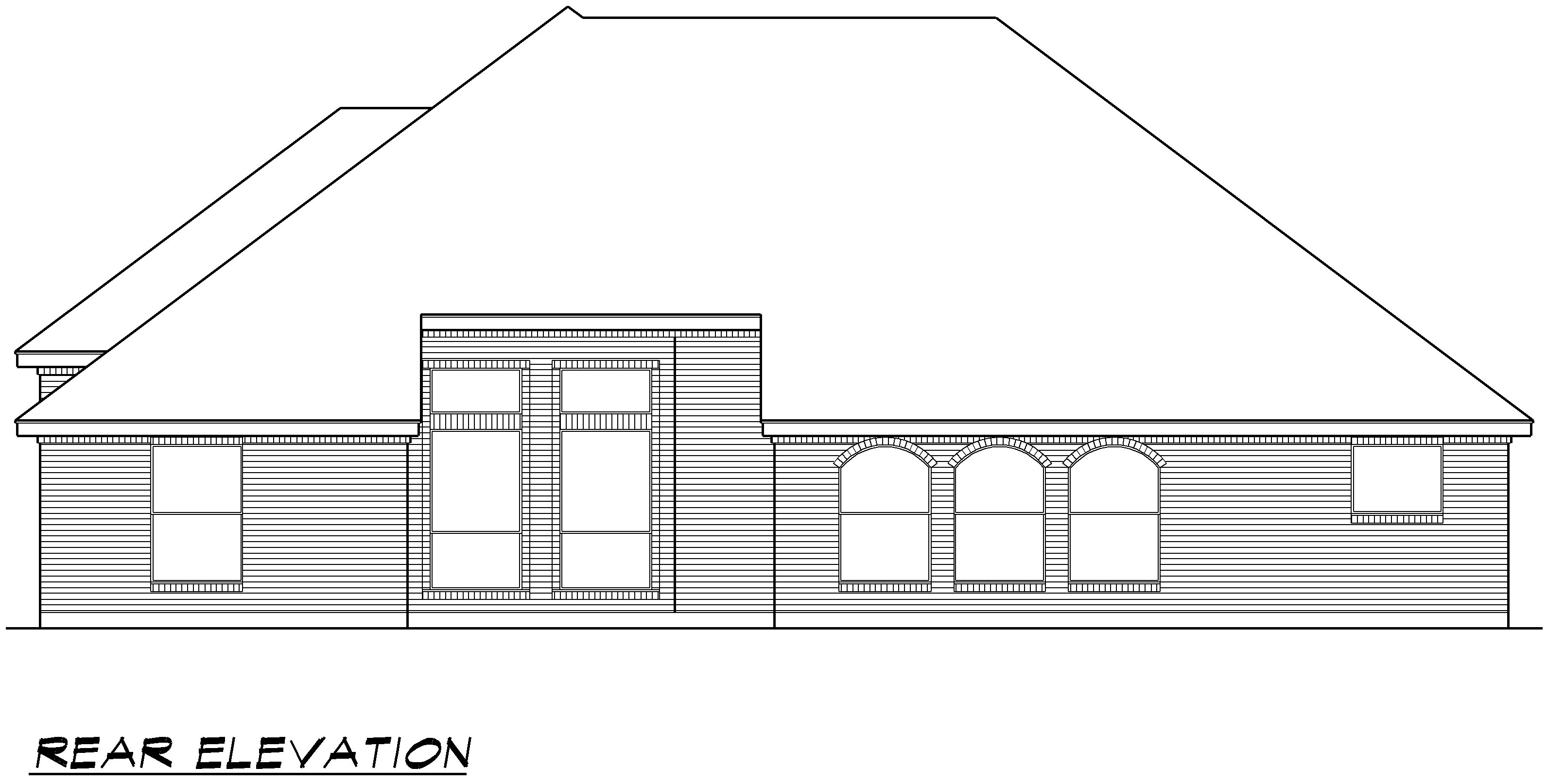 Home Plan Rear Elevation of this 4-Bedroom,2929 Sq Ft Plan -195-1023