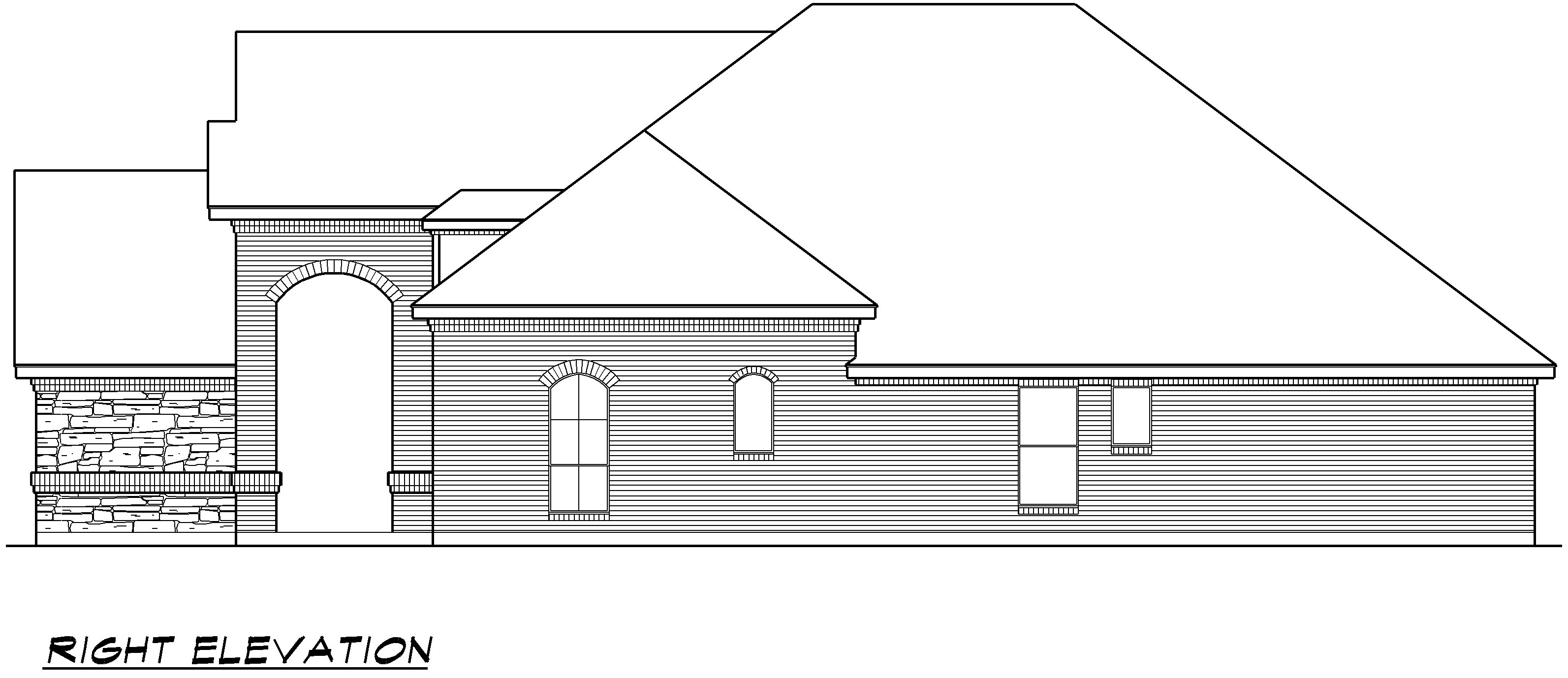 Home Plan Right Elevation of this 4-Bedroom,2929 Sq Ft Plan -195-1023