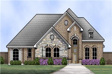 4-Bedroom, 2929 Sq Ft Traditional House Plan - 195-1023 - Front Exterior