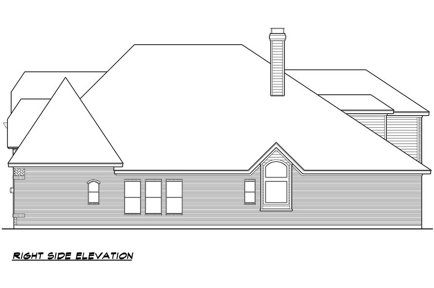 Home Plan Right Elevation of this 4-Bedroom,4268 Sq Ft Plan -195-1025