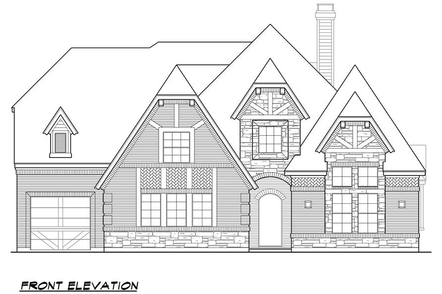 Home Plan Front Elevation of this 4-Bedroom,4268 Sq Ft Plan -195-1025