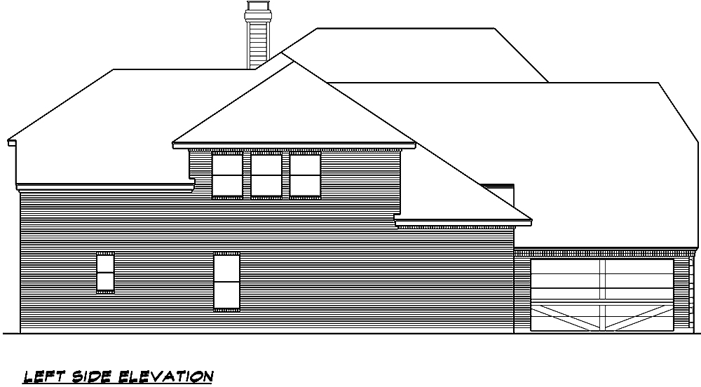 Home Plan Left Elevation of this 4-Bedroom,4268 Sq Ft Plan -195-1026