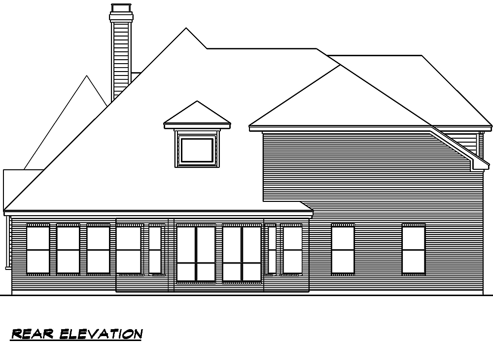 Home Plan Rear Elevation of this 4-Bedroom,4268 Sq Ft Plan -195-1026