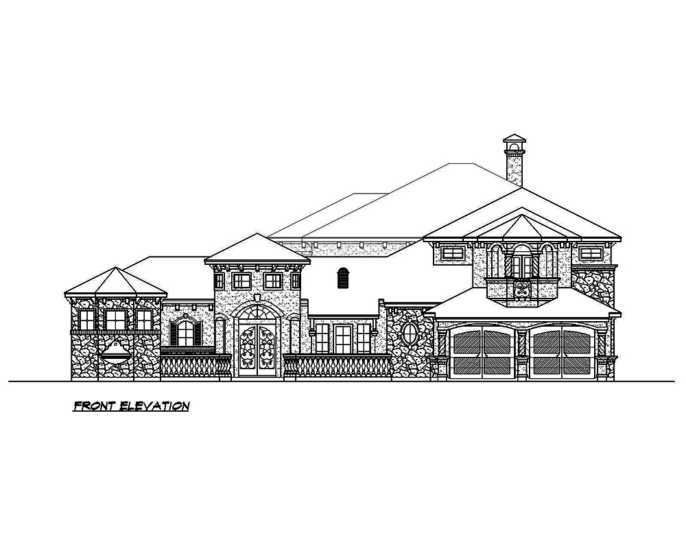 Home Plan Front Elevation of this 3-Bedroom,4310 Sq Ft Plan -195-1028