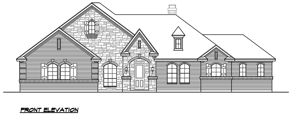 Home Plan Front Elevation of this 3-Bedroom,2703 Sq Ft Plan -195-1032