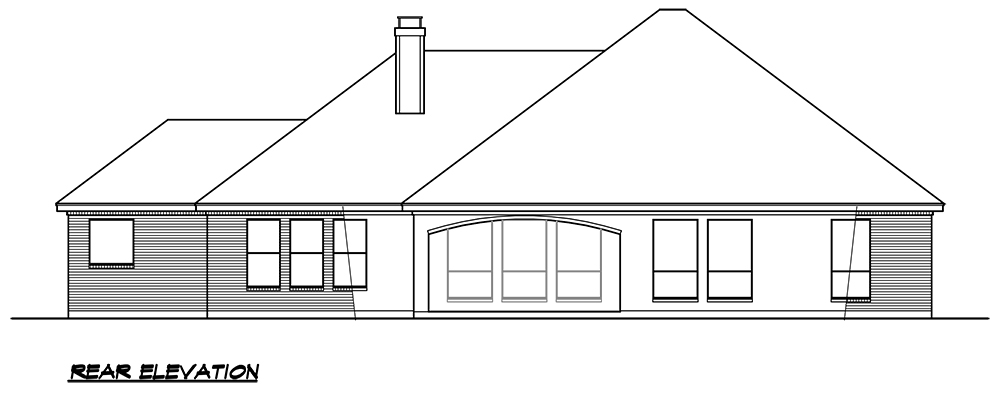 Home Plan Rear Elevation of this 3-Bedroom,2703 Sq Ft Plan -195-1032
