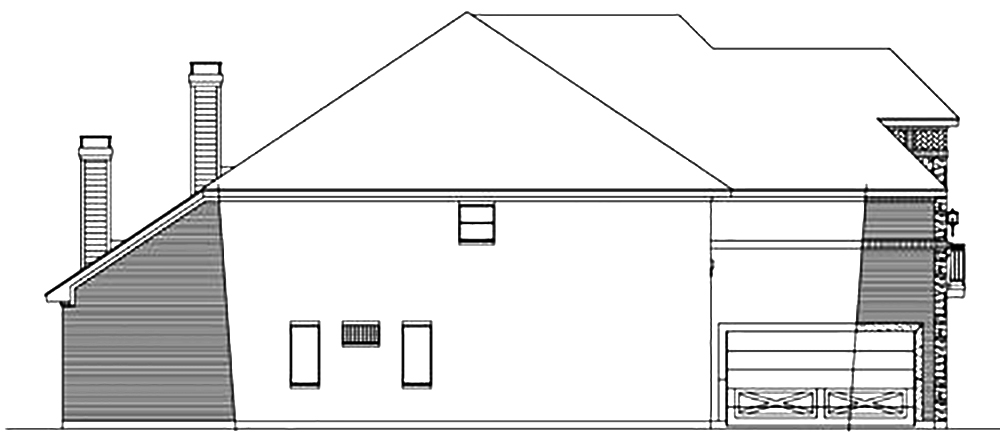 Home Plan Left Elevation of this 5-Bedroom,5193 Sq Ft Plan -195-1037