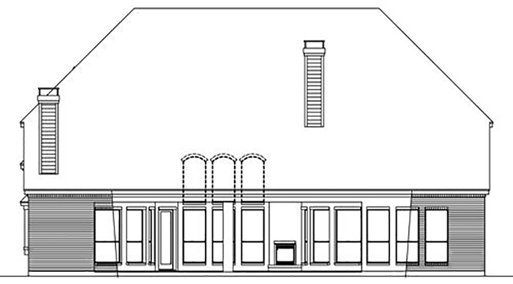 Home Plan Rear Elevation of this 5-Bedroom,5193 Sq Ft Plan -195-1037