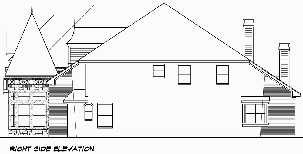Home Plan Right Elevation of this 5-Bedroom,5193 Sq Ft Plan -195-1038