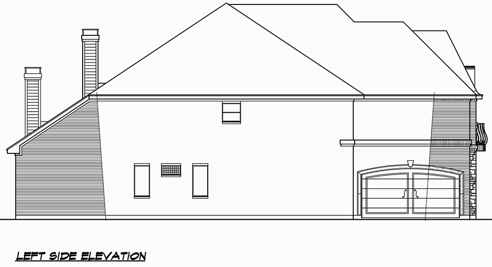 Home Plan Left Elevation of this 5-Bedroom,5193 Sq Ft Plan -195-1039