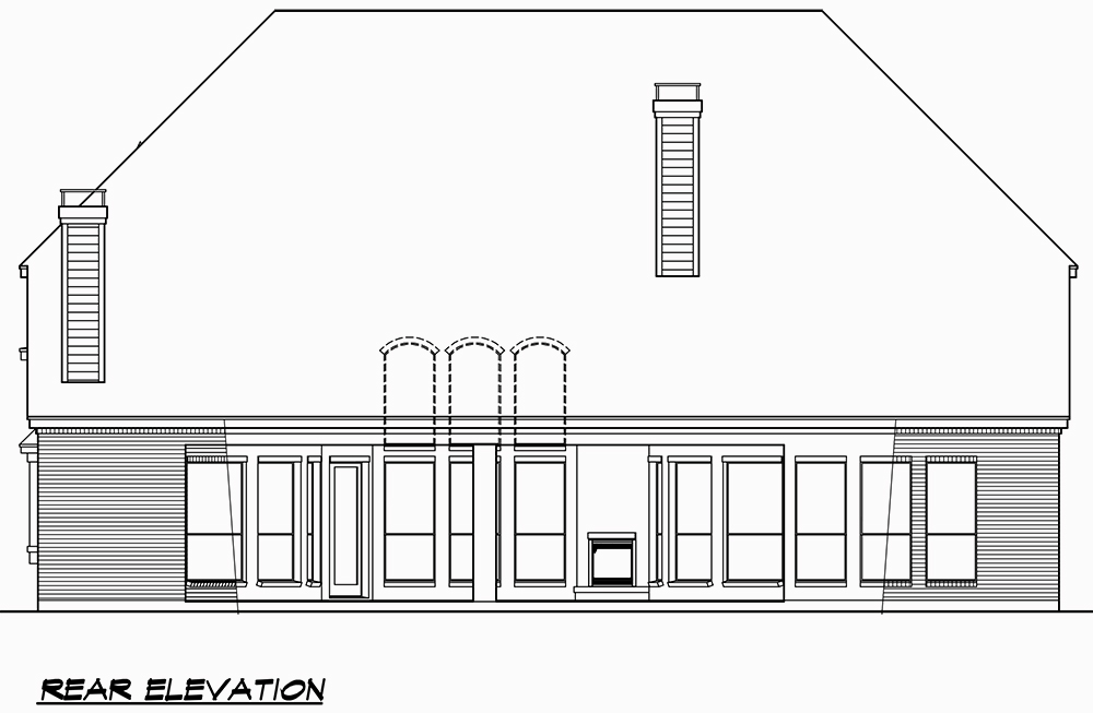 Home Plan Rear Elevation of this 5-Bedroom,5193 Sq Ft Plan -195-1039