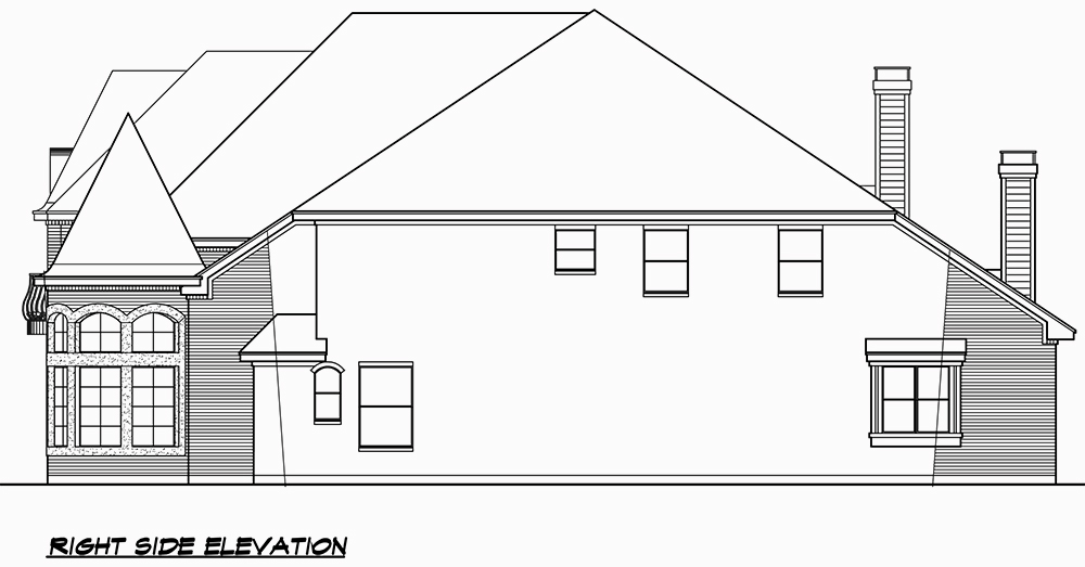 Home Plan Right Elevation of this 5-Bedroom,5193 Sq Ft Plan -195-1039