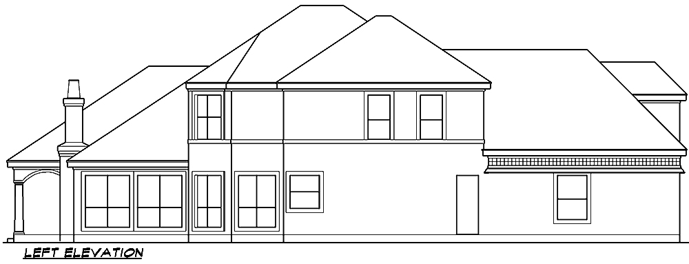 Home Plan Left Elevation of this 3-Bedroom,3685 Sq Ft Plan -195-1042
