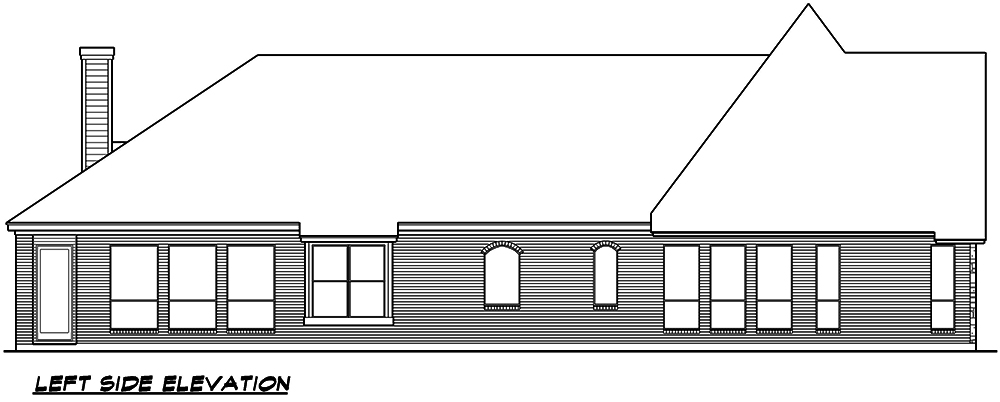 Home Plan Left Elevation of this 3-Bedroom,2640 Sq Ft Plan -195-1043