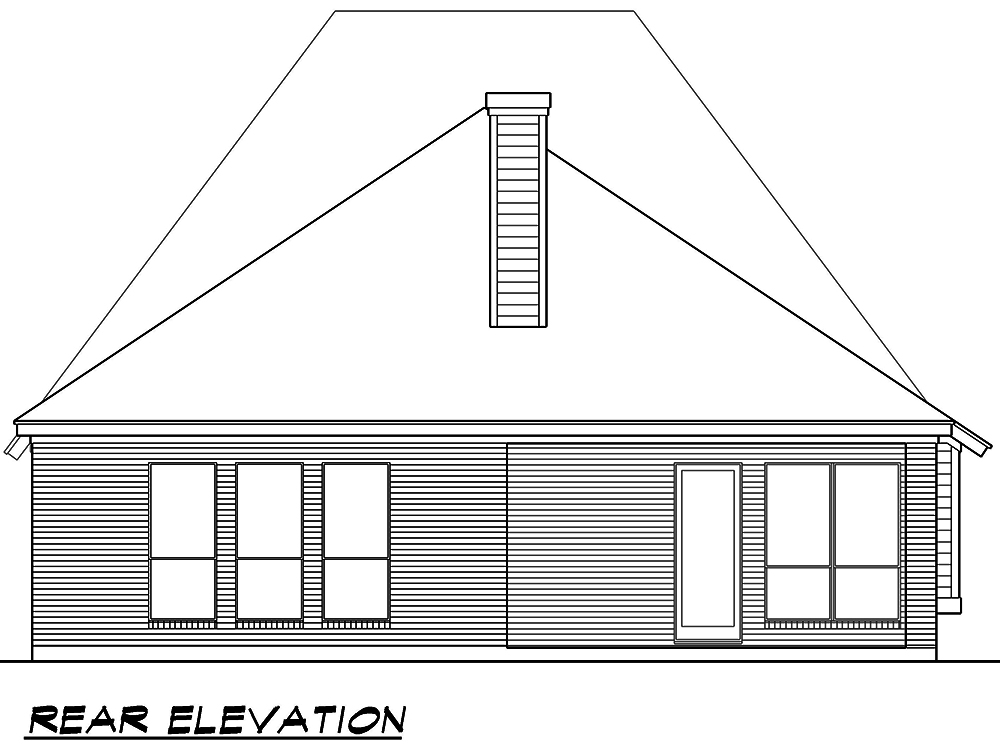 Home Plan Rear Elevation of this 3-Bedroom,2640 Sq Ft Plan -195-1043