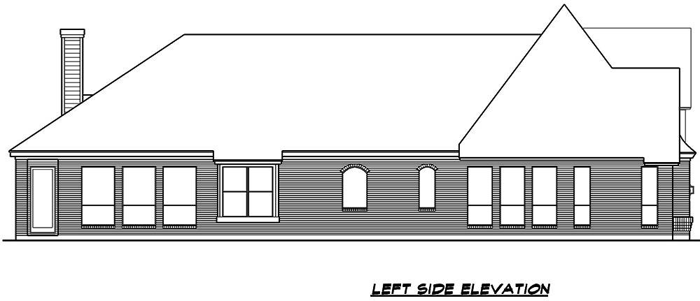 Home Plan Left Elevation of this 3-Bedroom,2640 Sq Ft Plan -195-1044