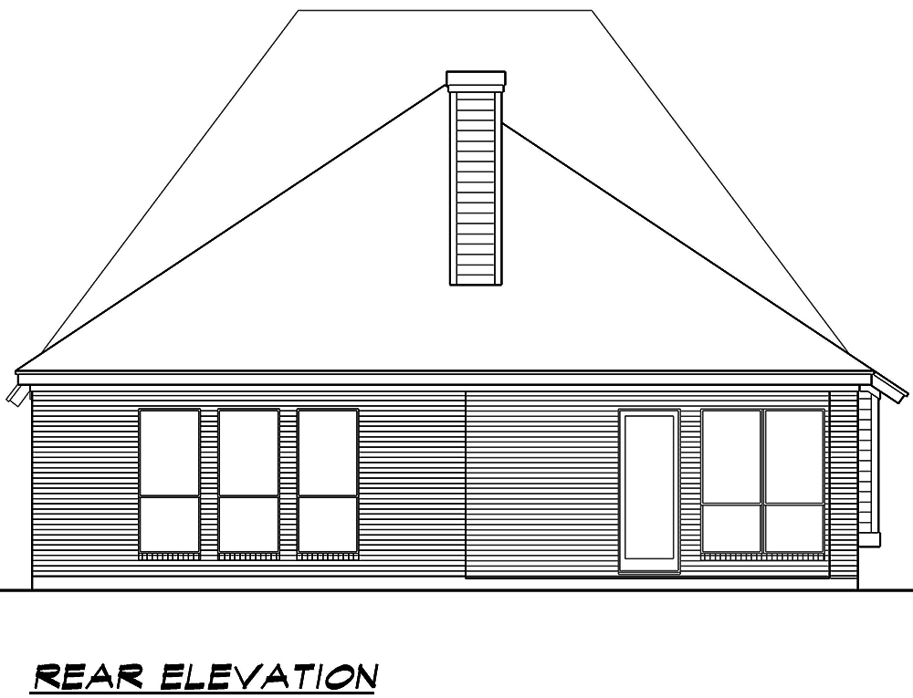 Home Plan Rear Elevation of this 3-Bedroom,2640 Sq Ft Plan -195-1044