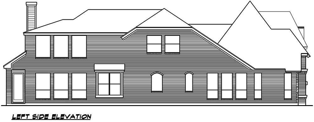 Home Plan Left Elevation of this 3-Bedroom,2640 Sq Ft Plan -195-1045