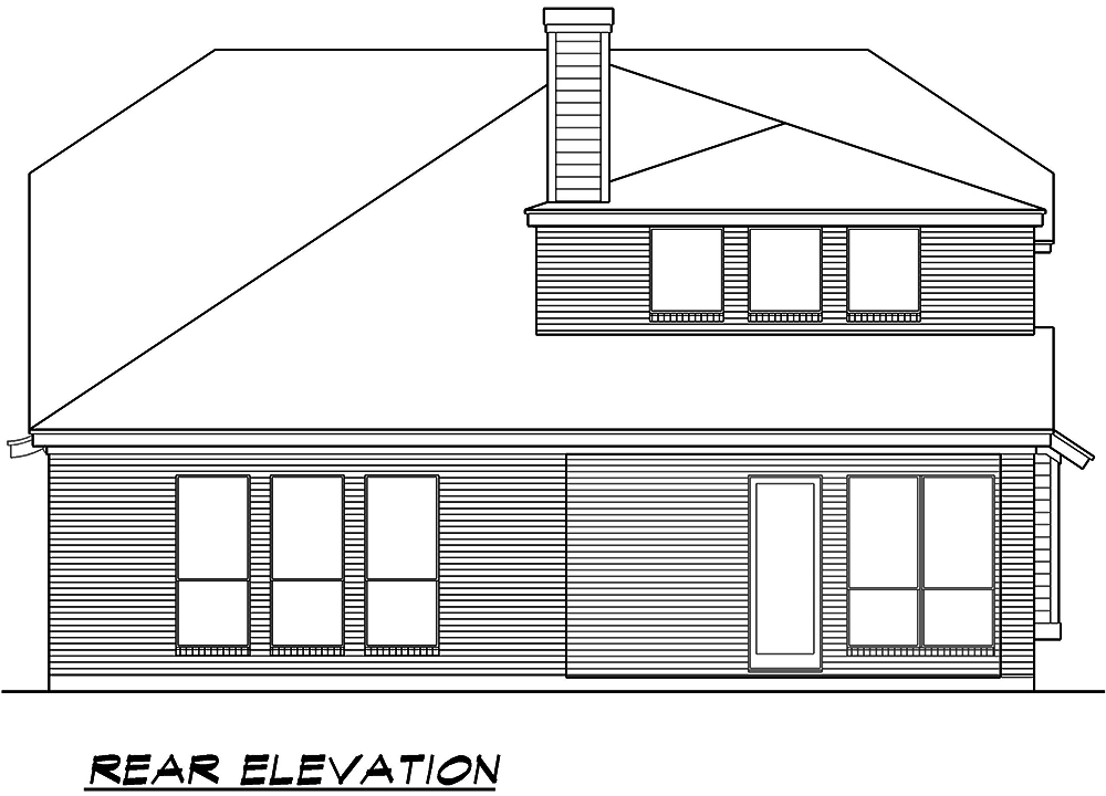 Home Plan Rear Elevation of this 3-Bedroom,2640 Sq Ft Plan -195-1045