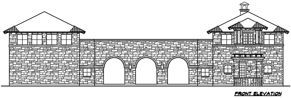 Home Plan Front Elevation of this 4-Bedroom,3689 Sq Ft Plan -195-1048