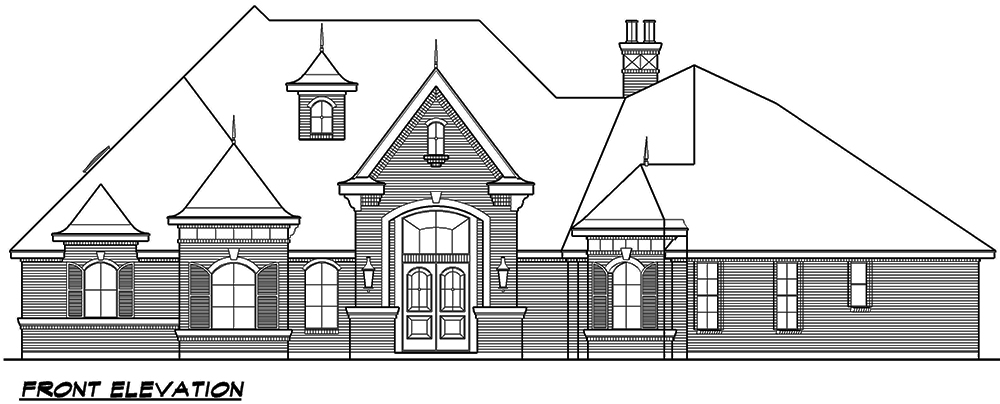 Home Plan Front Elevation of this 3-Bedroom,3267 Sq Ft Plan -195-1053
