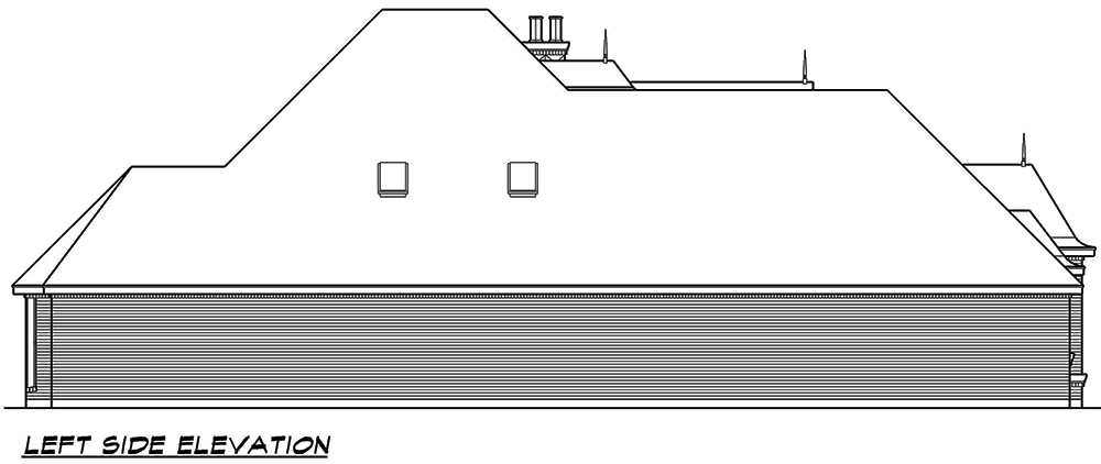 Home Plan Left Elevation of this 3-Bedroom,3267 Sq Ft Plan -195-1053