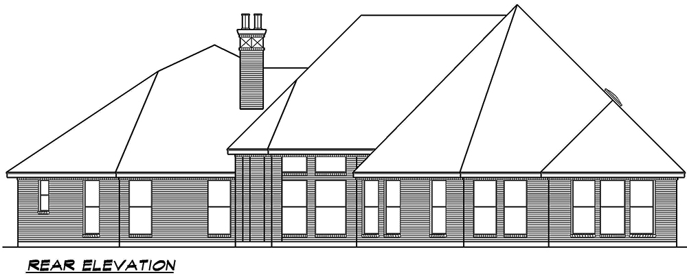 Home Plan Rear Elevation of this 3-Bedroom,3267 Sq Ft Plan -195-1053