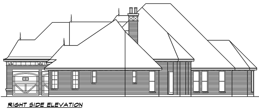 Home Plan Right Elevation of this 3-Bedroom,3267 Sq Ft Plan -195-1053