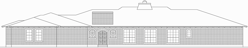 Home Plan Rear Elevation of this 3-Bedroom,5599 Sq Ft Plan -195-1055