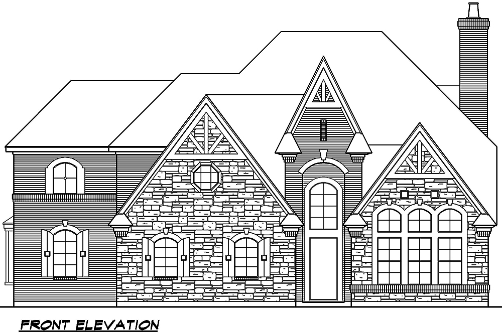 Home Plan Front Elevation of this 4-Bedroom,4897 Sq Ft Plan -195-1056