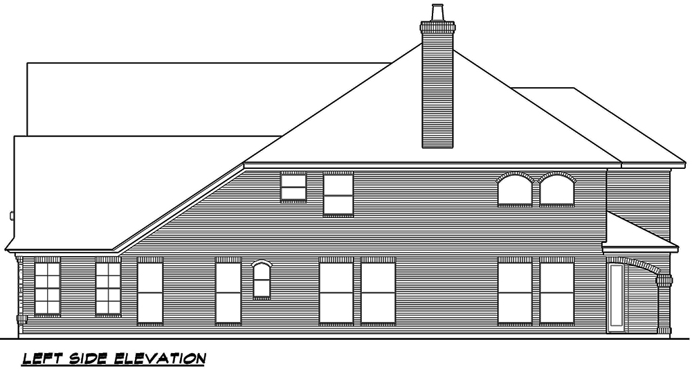 Home Plan Left Elevation of this 4-Bedroom,4897 Sq Ft Plan -195-1056