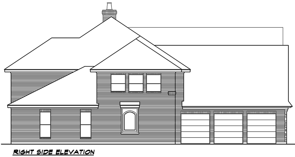 Home Plan Right Elevation of this 4-Bedroom,4897 Sq Ft Plan -195-1056