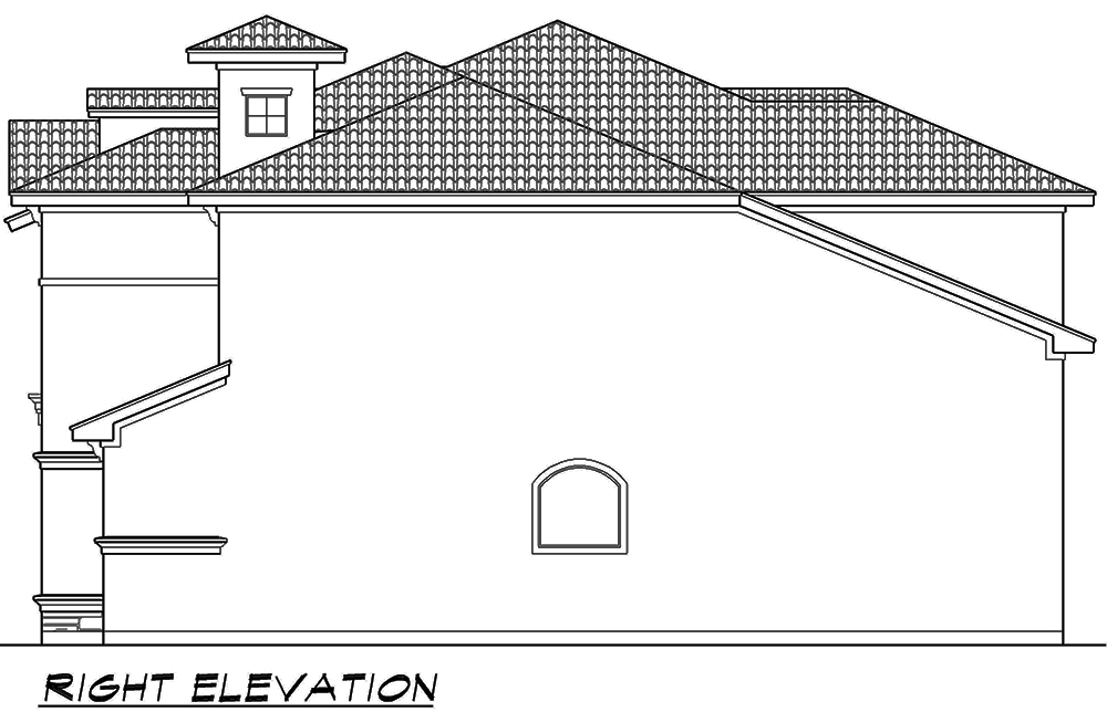 Home Plan Right Elevation of this 4-Bedroom,4427 Sq Ft Plan -195-1065
