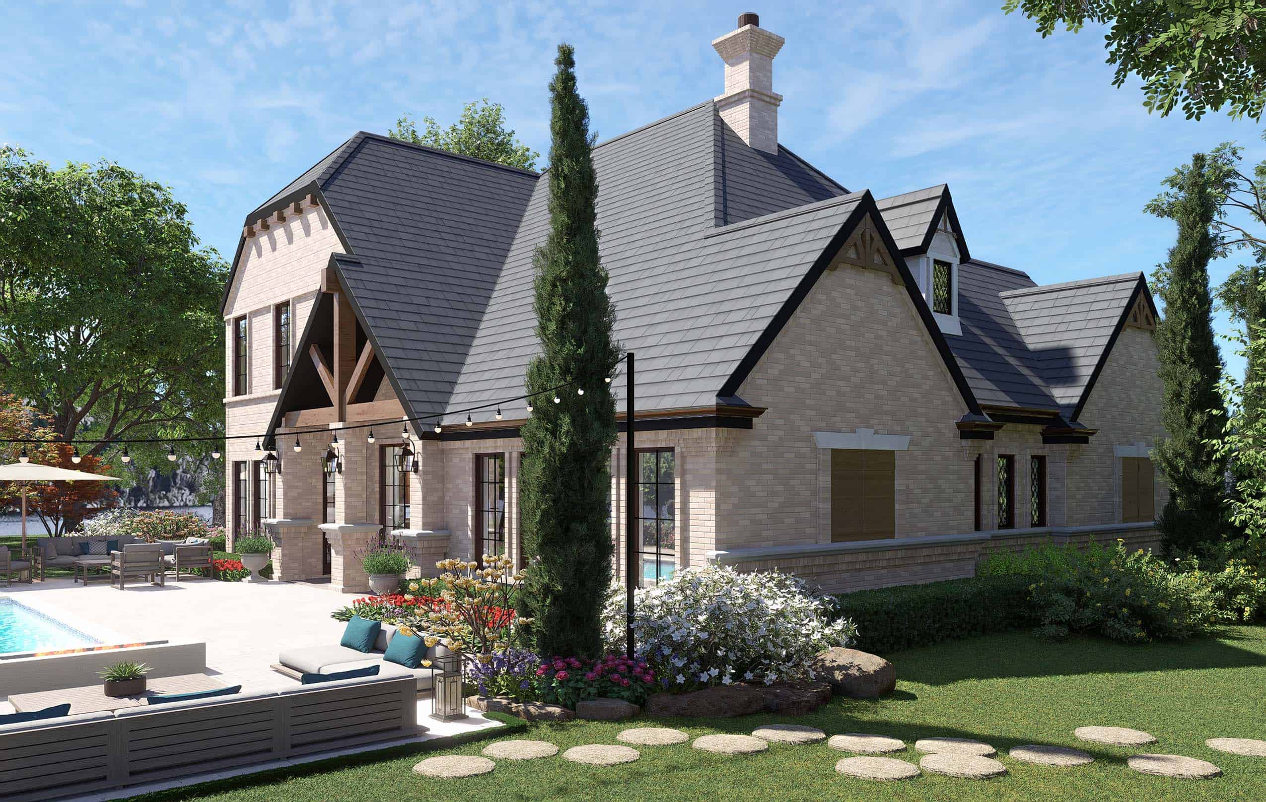 Rear View of this 3-Bedroom,3047 Sq Ft Plan -195-1067