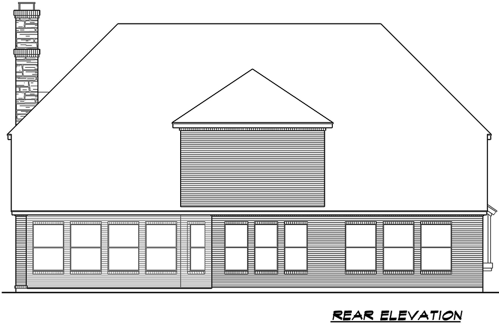Home Plan Rear Elevation of this 5-Bedroom,5297 Sq Ft Plan -195-1069