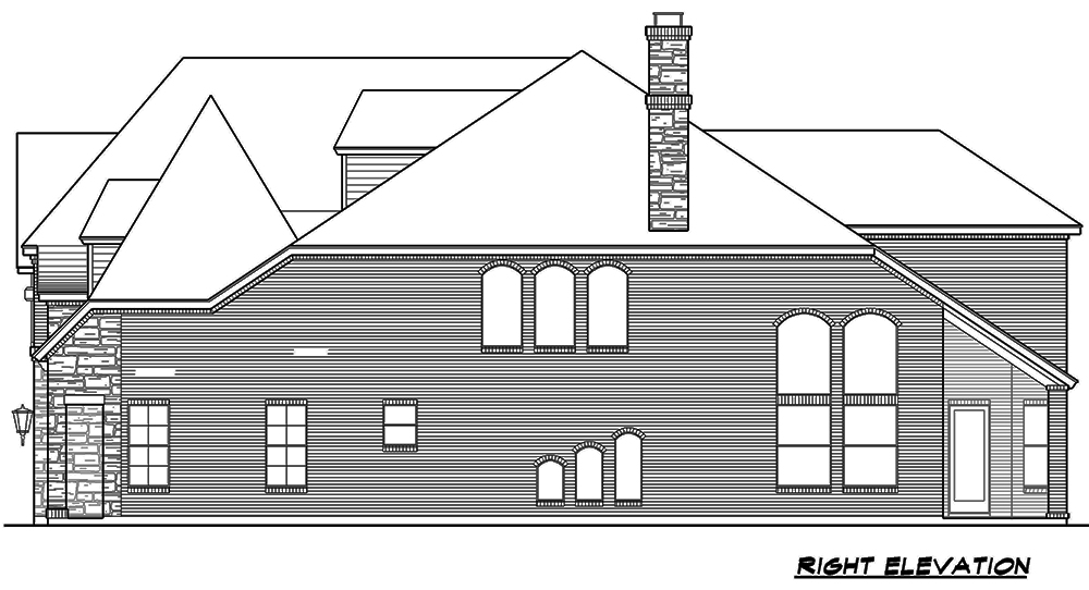 Home Plan Right Elevation of this 5-Bedroom,5297 Sq Ft Plan -195-1069