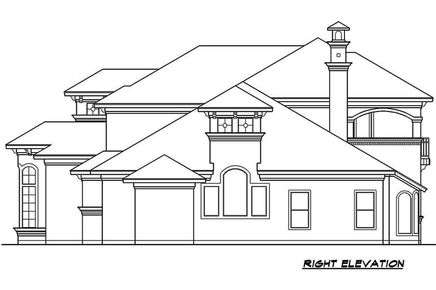 195-1070: Home Plan Right Elevation