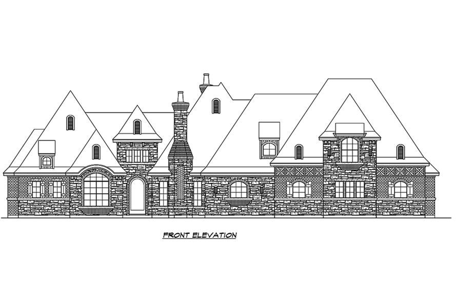 195-1072: Home Plan Front Elevation