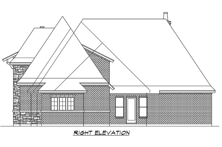 195-1072: Home Plan Right Elevation