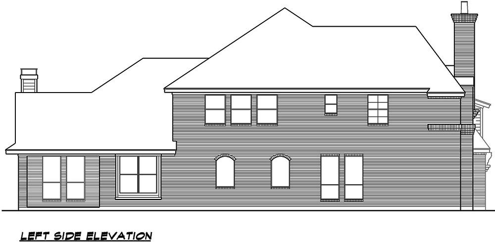 Home Plan Left Elevation of this 3-Bedroom,3818 Sq Ft Plan -195-1074
